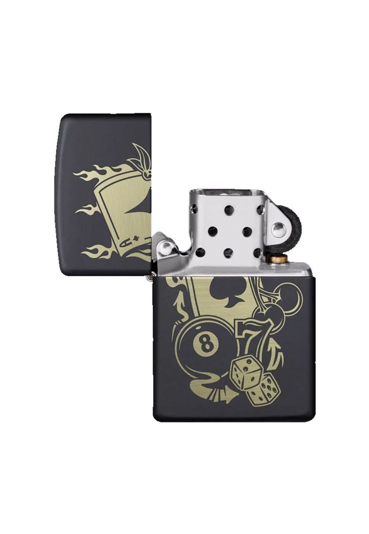 Encendedor Zippo Gambling Design Negro ZP49257 (Talle:Tamaño Único)-3