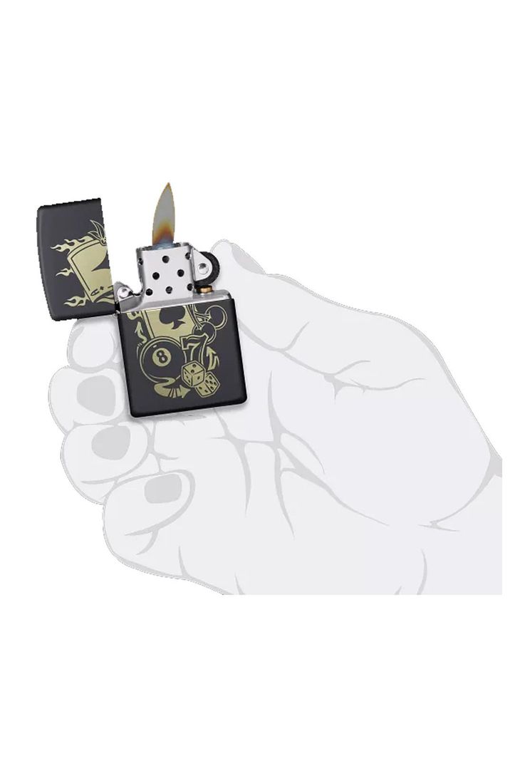 Encendedor Zippo Gambling Design Negro ZP49257 (Talle:Tamaño Único)-5