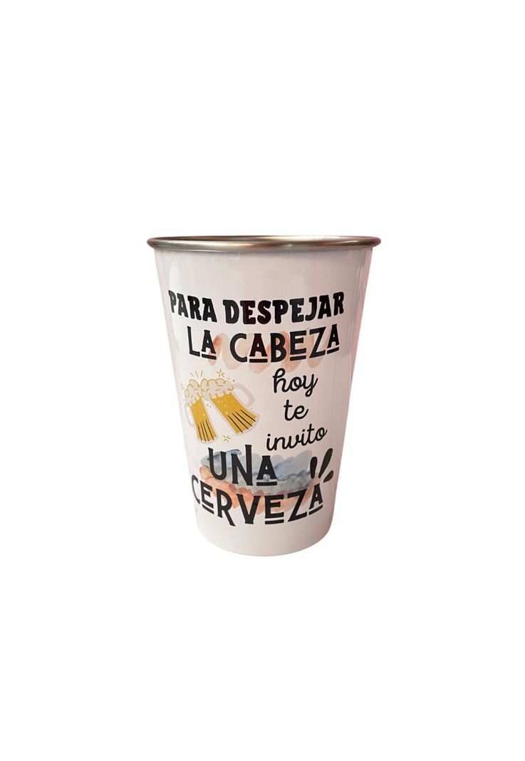 Vaso Cervecero De Acero Inoxidable 470cc Frase Mod.03-0