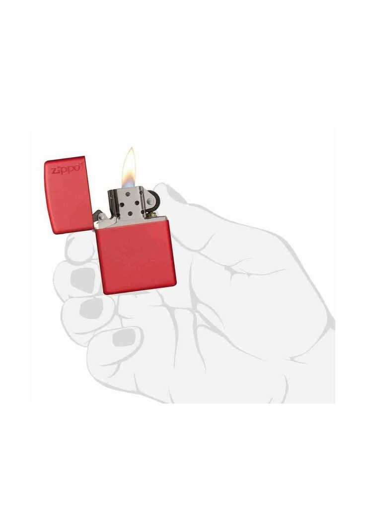 Encendedor Zippo Red Matte With Logo Rojo ZP233ZL-4