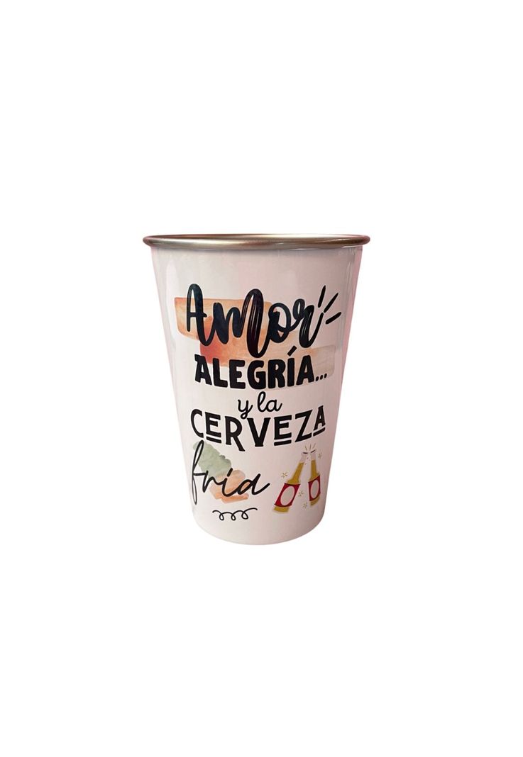 Vaso Cervecero De Acero Inoxidable 470cc Frase Mod.05-0