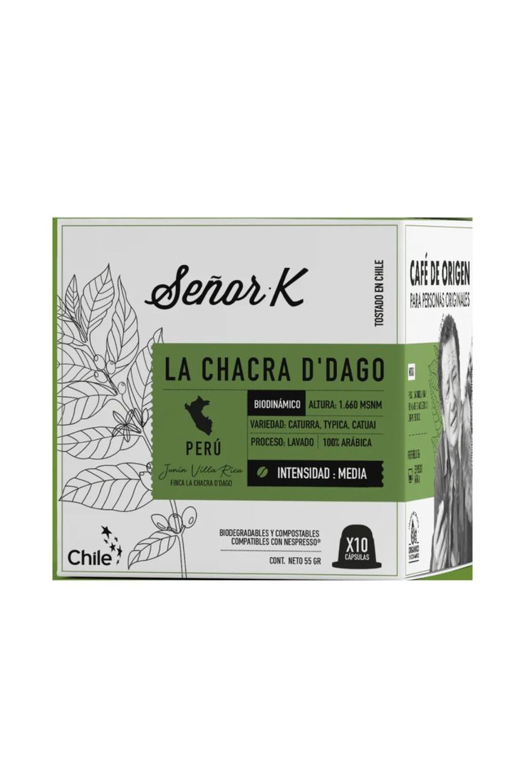 Cápsulas Nespresso Perú La Chacra D' Dago x10 Café Señor K-0