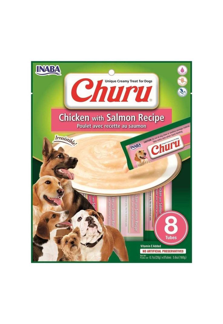 Churu Para Perro Pollo y Salmon 8 Tubos de 20 grs-0