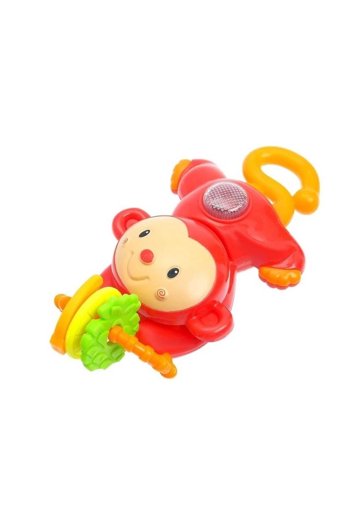 Sonajero Musical Con Luces Para Bebes Bubu Monito Rojo-0