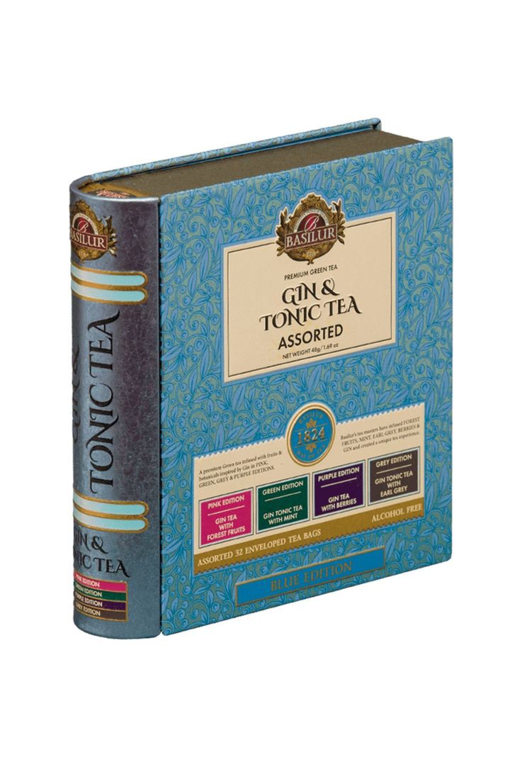 Te Verde Negro Surtido Basilur Libro Gin Tonic Azul 32 Bolsas-0