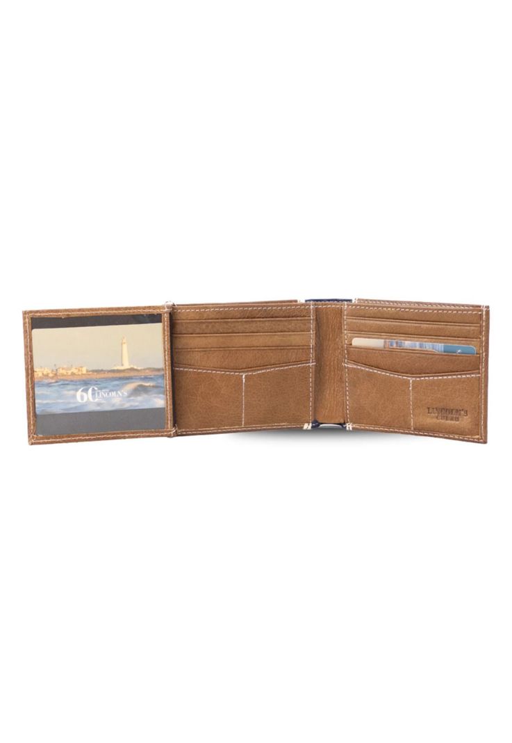 Billetera Cuero Hombre Perseo Bicolor Nuez Negro Lincoln's-2