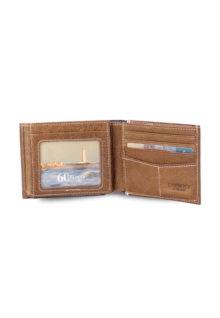 Billetera Cuero Hombre Perseo Bicolor Nuez Negro Lincoln's-3