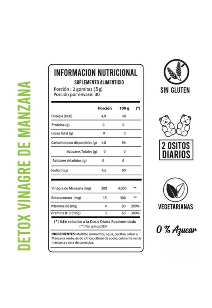 Vinagre de Manzana Detox + Vitaminas Farma Bear 60 gomitas-1
