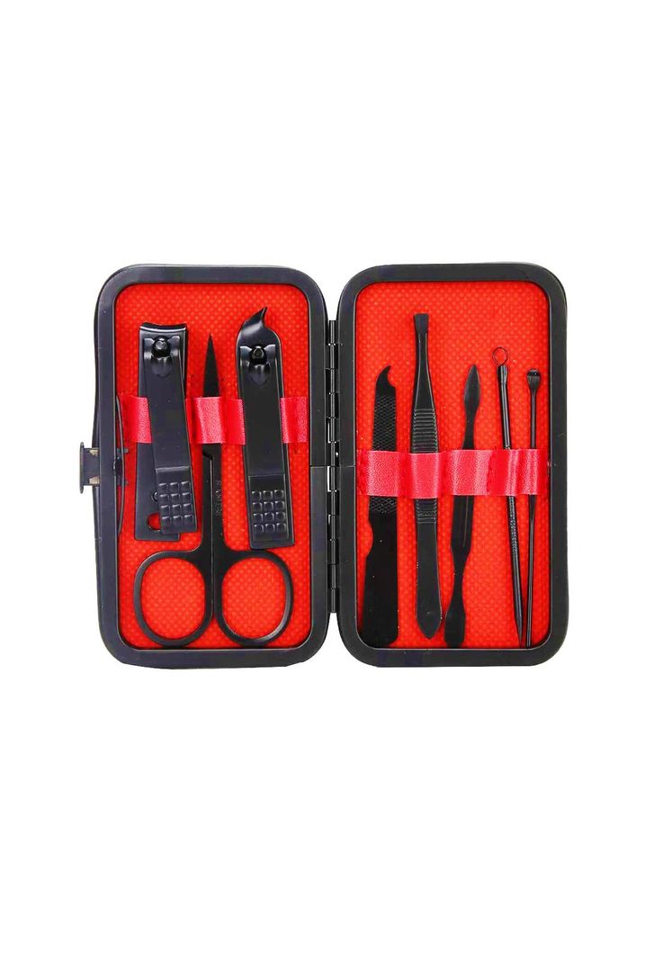 Set Manicure Y Pedicure Profesional 8 Piezas Color Negro.-0