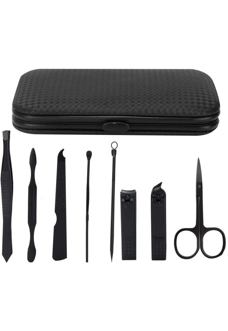 Set Manicure Y Pedicure Profesional 8 Piezas Color Negro.-2