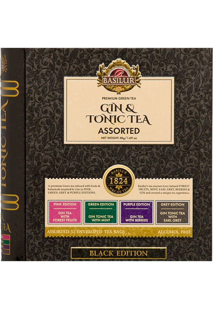 Te Verde Negro Surtido Basilur Libro Gintonic Negro 32 Bolsas-1