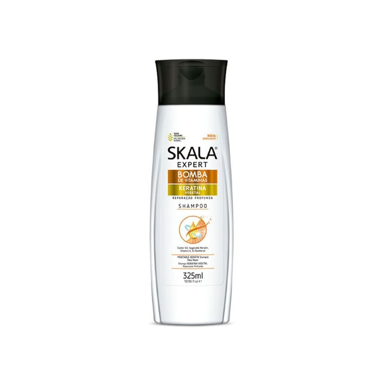 Shampoo Sin Sal Bomba Vitaminas Keratina Vegetal 325ml Skala-0