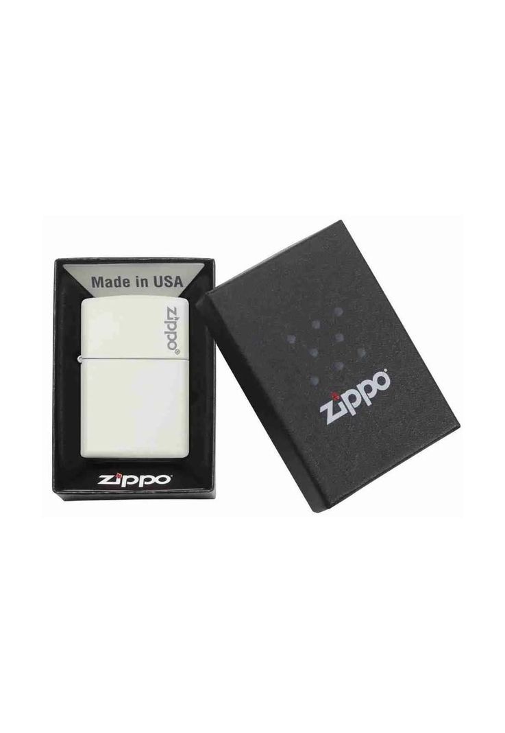 Encendedor Zippo Classic White Matte Logo ZP214ZL -3