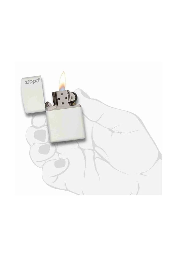 Encendedor Zippo Classic White Matte Logo ZP214ZL -4