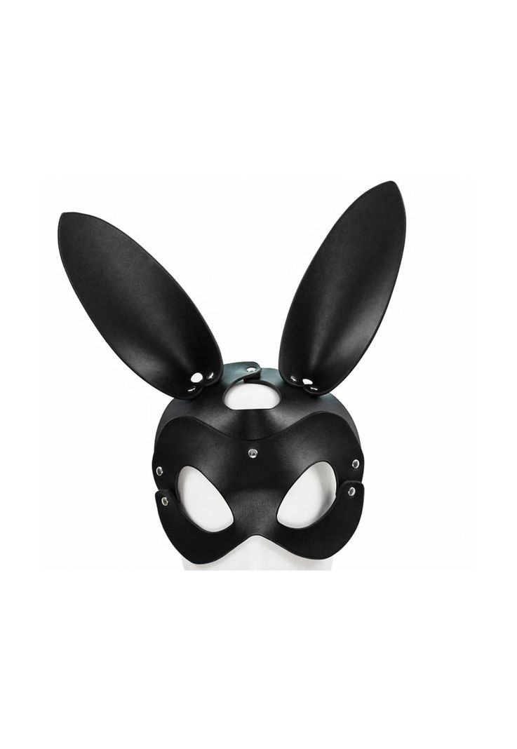 Antifaz Mascara Erotica Conejo Bdsm Ecocuero Negro-0