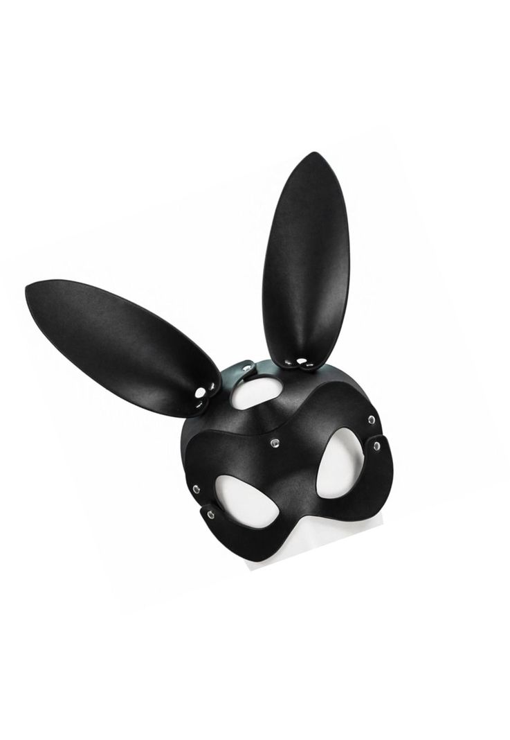 Antifaz Mascara Erotica Conejo Bdsm Ecocuero Negro-1