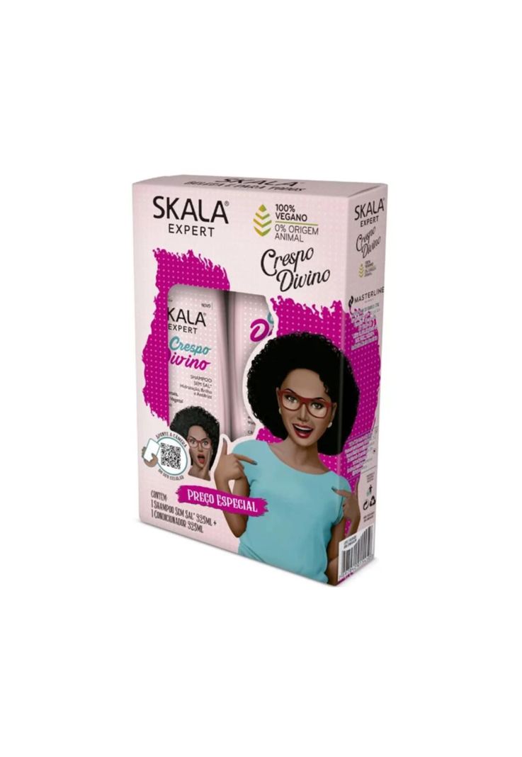Kit Shampoo Acondicionador Crespo Divino Skala 325ml c/u-0