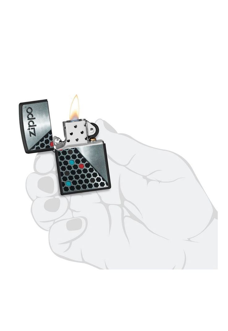 Encendedor Zippo Hexagon Design Negro ZP48709-3