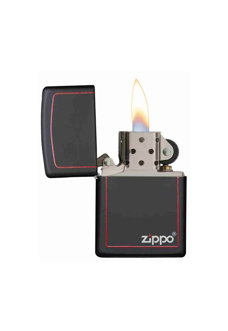 Encendedor Zippo Classic Black And Red Borde Rojo Zp218zb-1