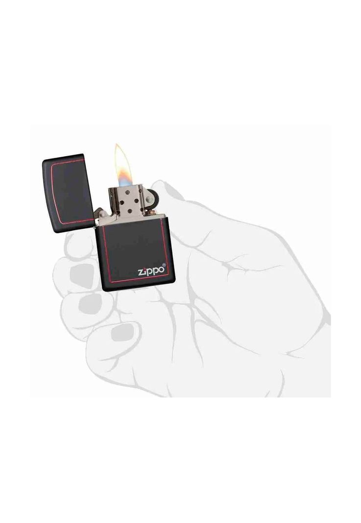Encendedor Zippo Classic Black And Red Borde Rojo Zp218zb-3