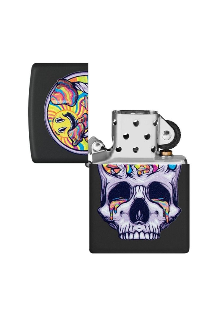 Encendedor Zippo Skull Moon Design Negro ZP48737-3