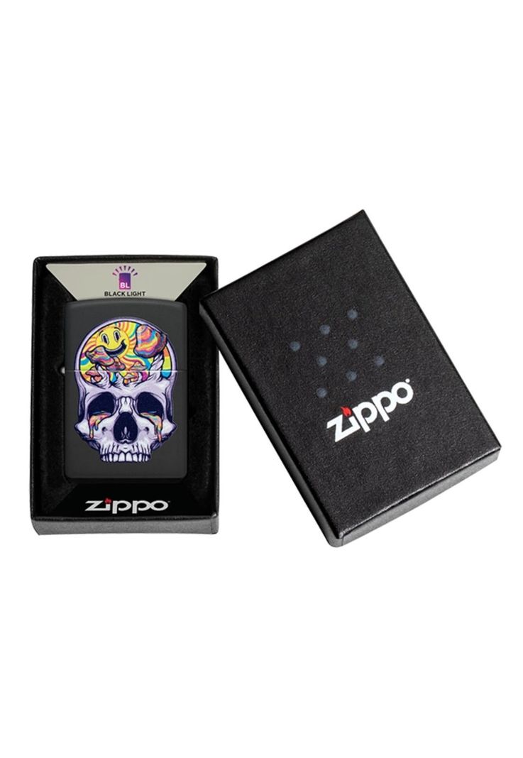 Encendedor Zippo Skull Moon Design Negro ZP48737-4