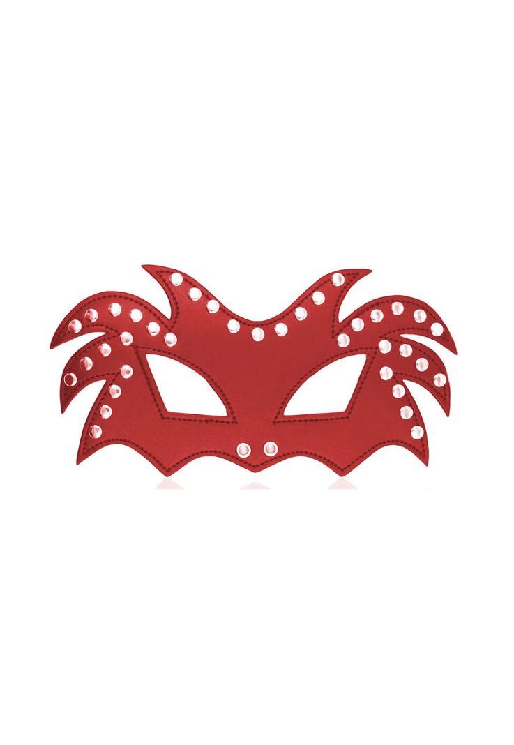 Antifaz Mascara Erotica Bdsm Ecocuero Rojo-0