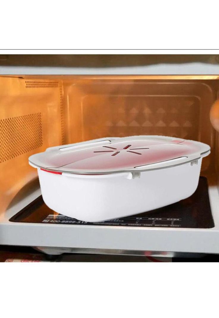 Bowl Plastico Vaporizador De Microondas Color Naranja-4