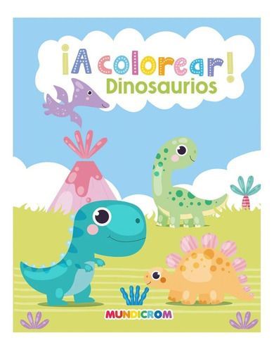 Coleccion a Colorear! 3 Libros, Dinosaurio-transporte-anima Verde Pastel