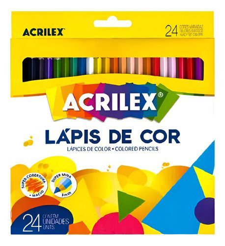 Acrilex Lapices De Colores - 24 Colores - Super Mina 3mm Surtido