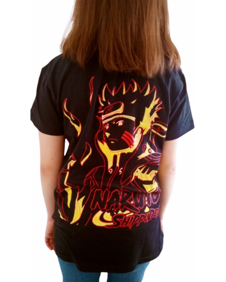 Polera negra algodón Naruto manga corta niño-1