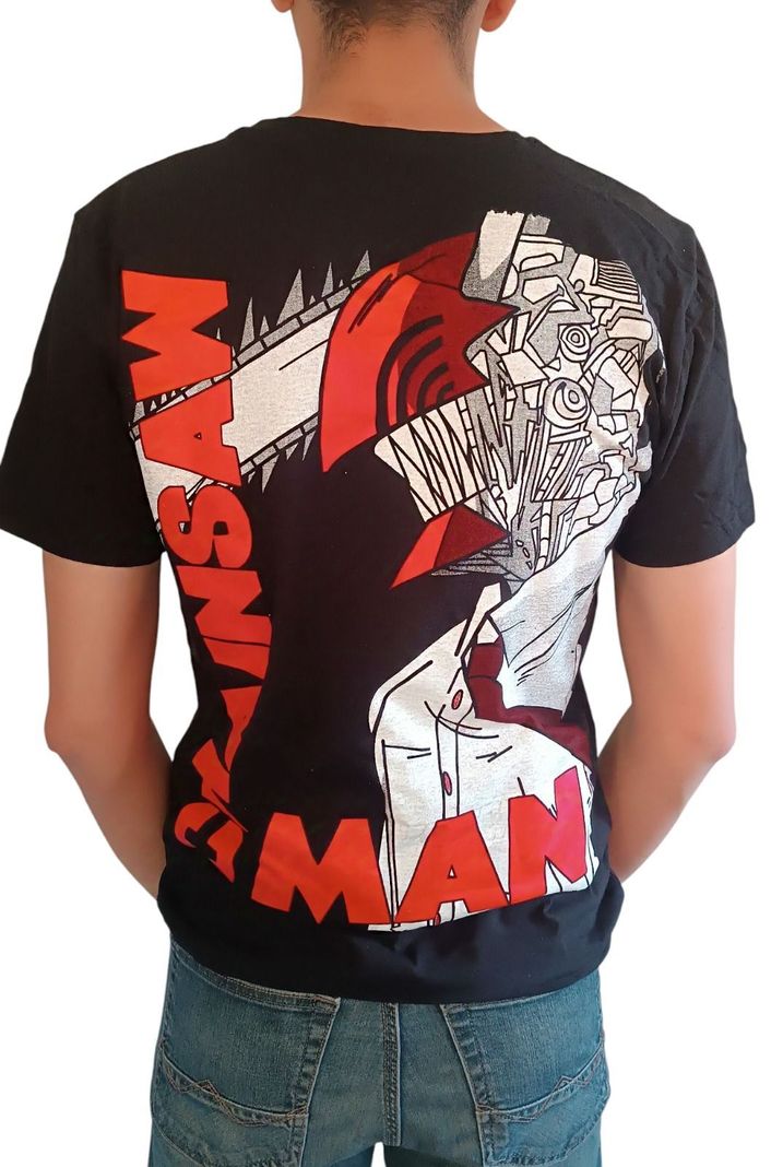 Polera Negra Anime Chainsawman Denji Pochita Motosierra-2