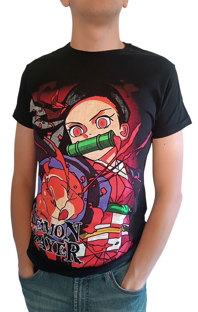 Polera Negra Anime Nezuko Kimetsu No Yaiba Demonslayer-1