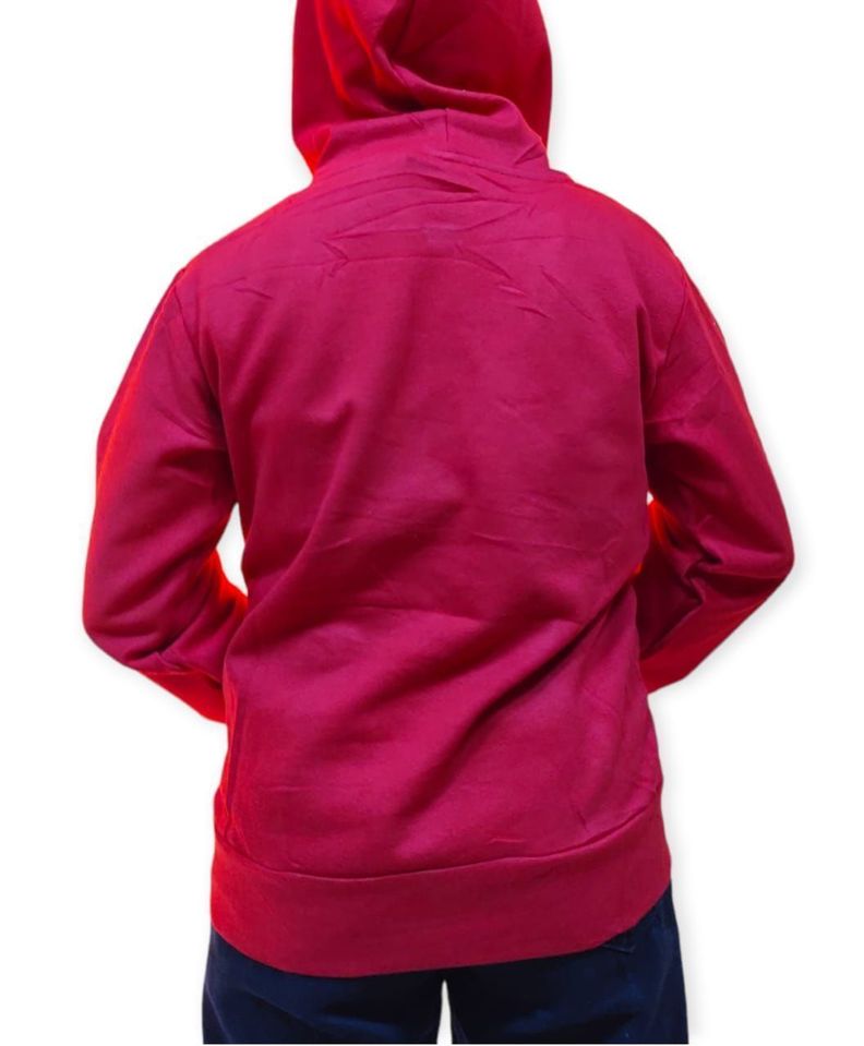 Poleron Canguro Con Gorro Arcoiris rojo-1