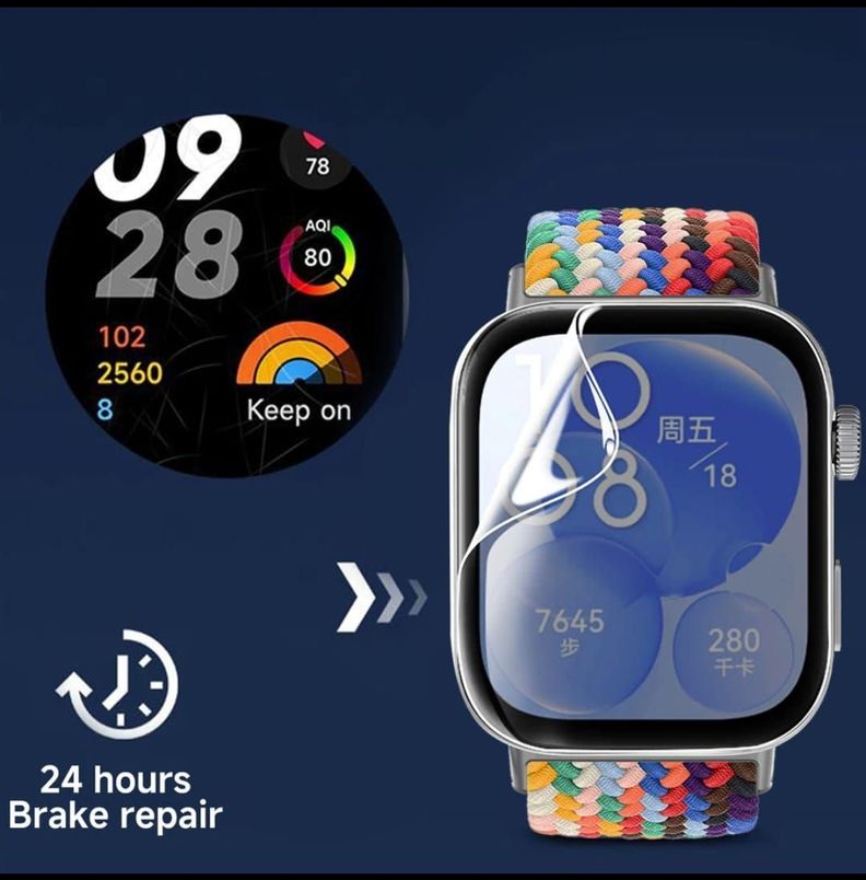 Pack 3 Láminas Protectoras Hidrogel Smartwatch Huawei Fit 3-3