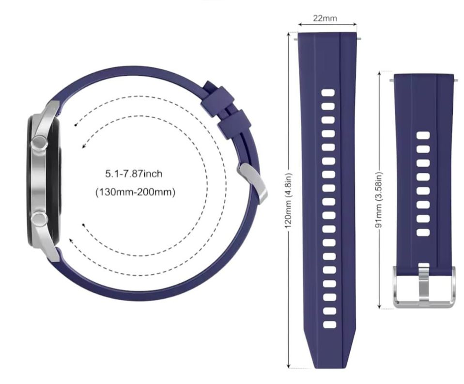 Correa Silicona Compatible Smartwatch Huawei Gt 2-3-4-5 Pro-1