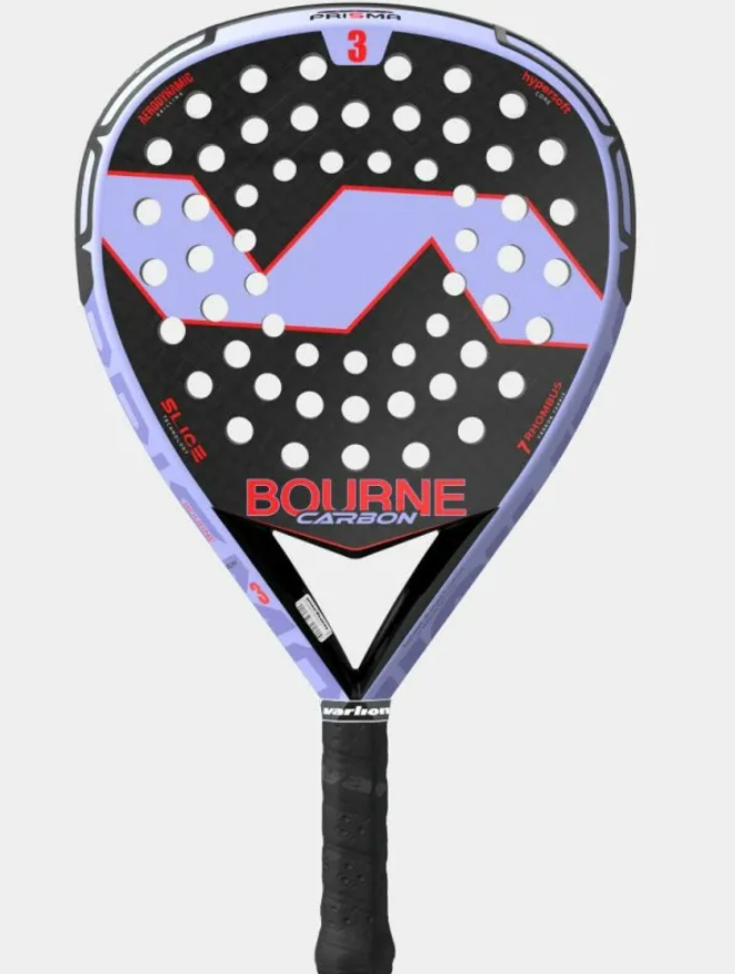 Pala de Padel Bourne Prisma Carbón 3 Varlion + Overgrip-0