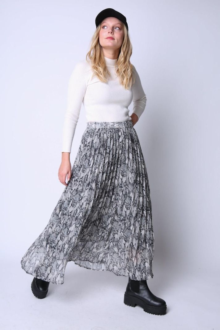 Maxi Falda Plisada Virginia Gris Eclipse-3