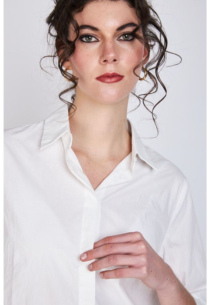 Camisa Manga Tres Cuartos Verónica  Blanco Woman by Eclipse-2