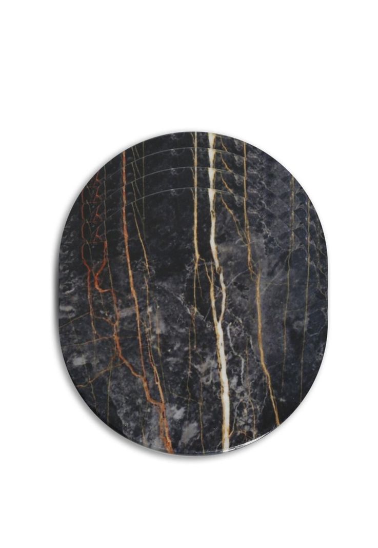 Set 4 Posavasos Cerámicos Mármol Negro Deco Eclipse