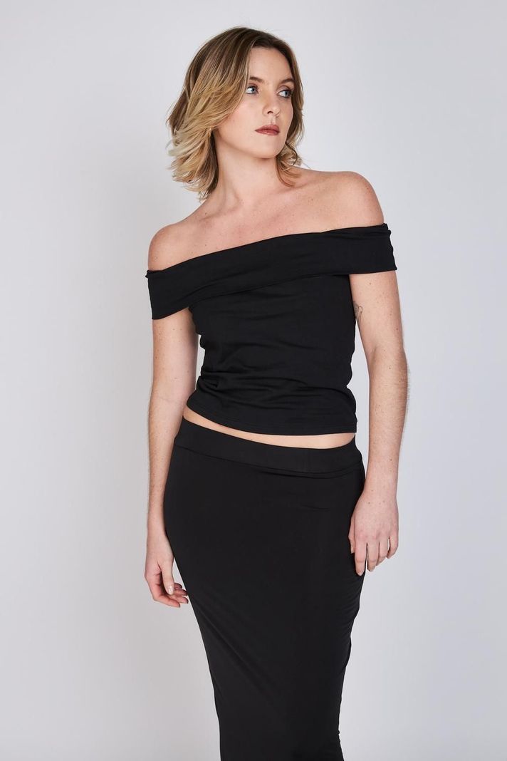 Top Hombros Descubiertos Bardot Negro ATR by Eclipse-0