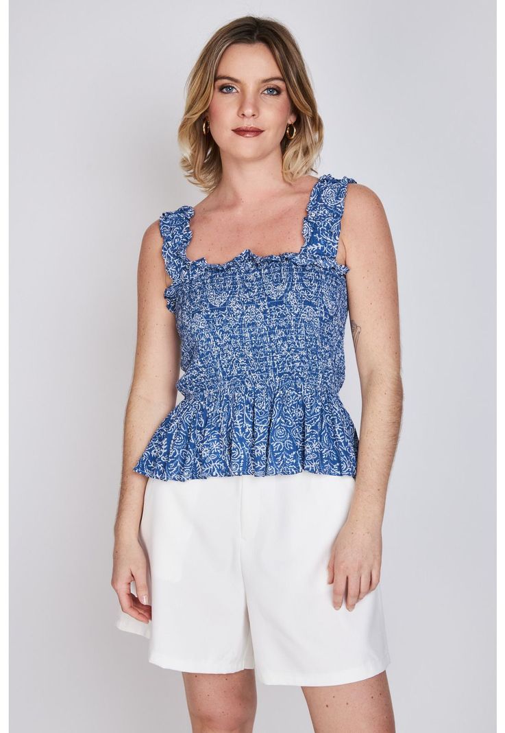 Blusa Panal de Abeja Magui Azul Eclipse-0