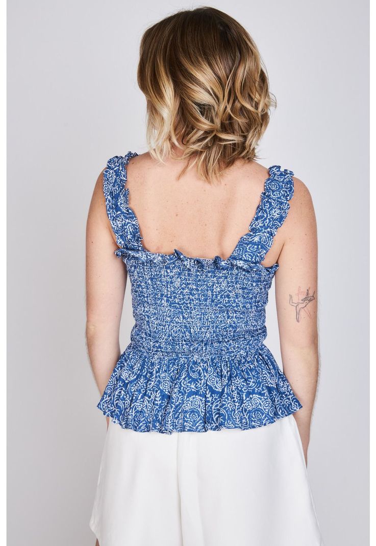 Blusa Panal de Abeja Magui Azul Eclipse-1