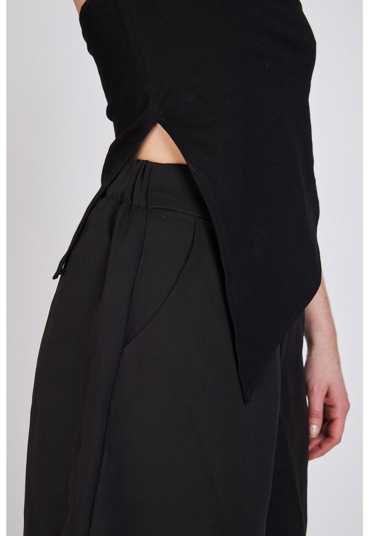 Top Strapless Asimétrico María Negro ATR by Eclipse-2