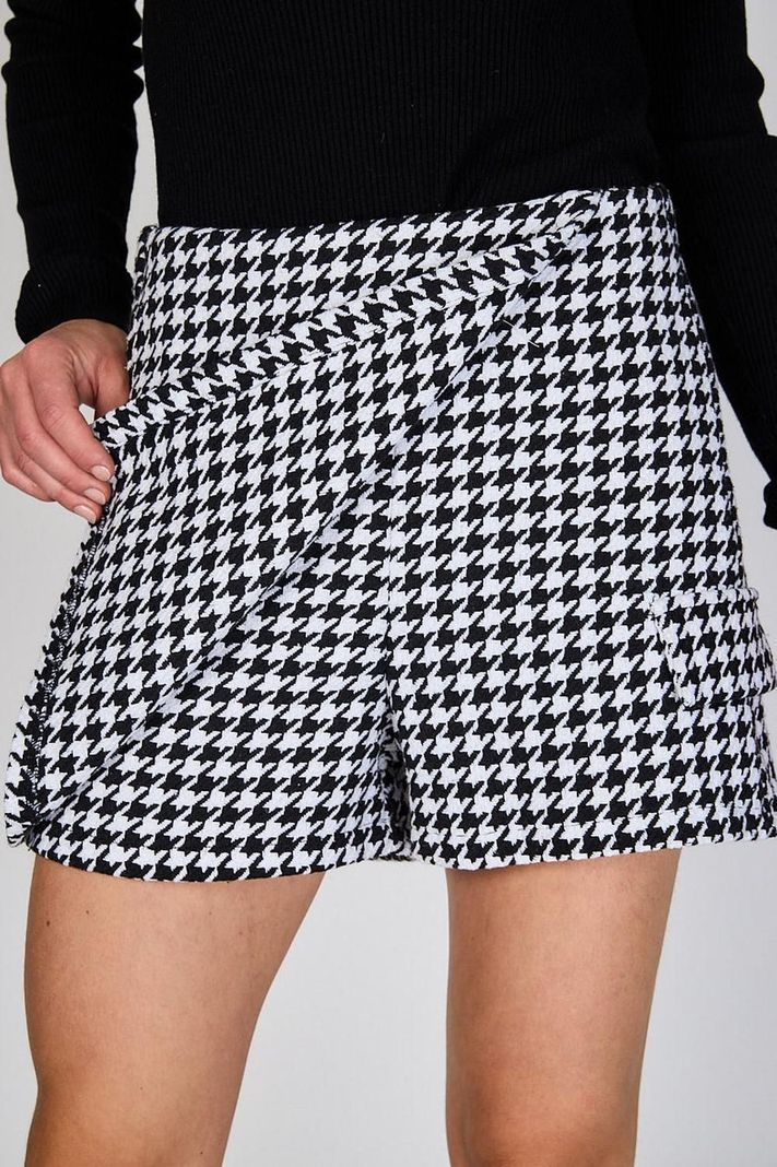 Falda Short Gina Pied de Poule Negro Eclipse-3