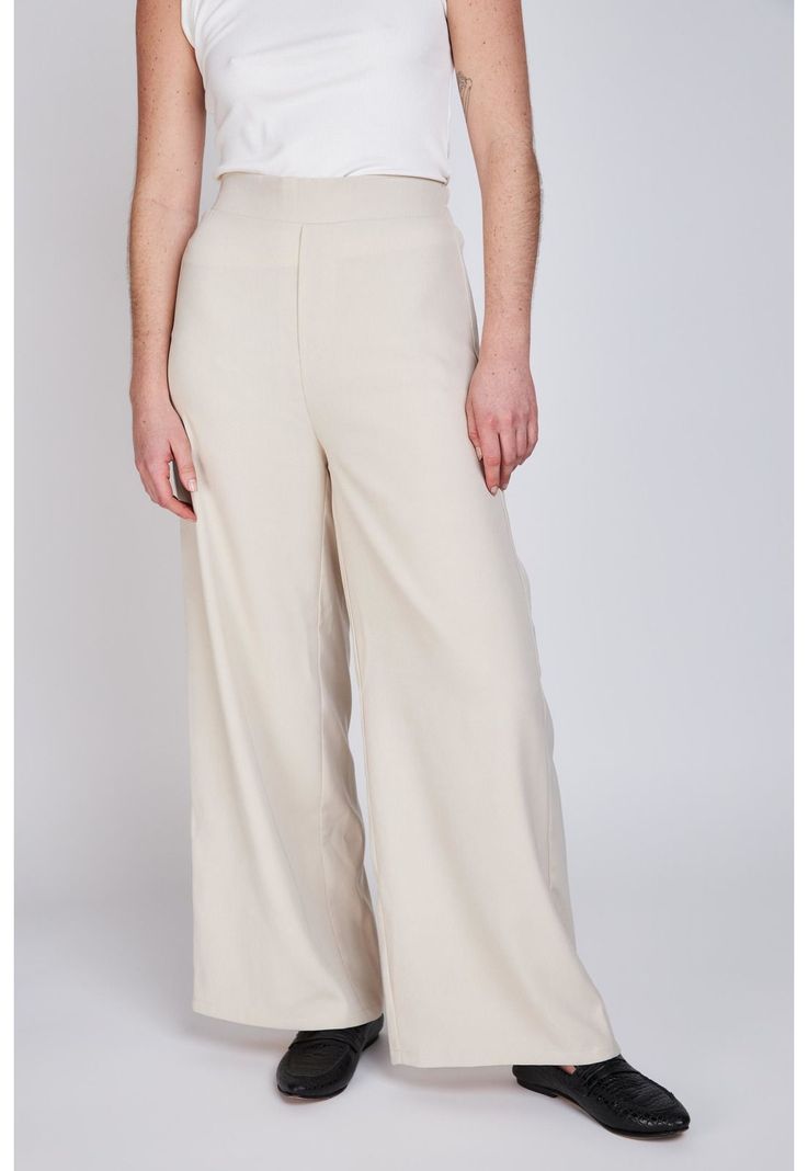 Pantalón Wide Leg Leticia Beige Eclipse-0