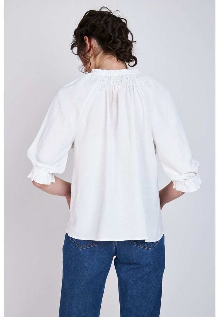 Blusa Vuelos Estampada Violeta Blanco Woman by Eclipse-1
