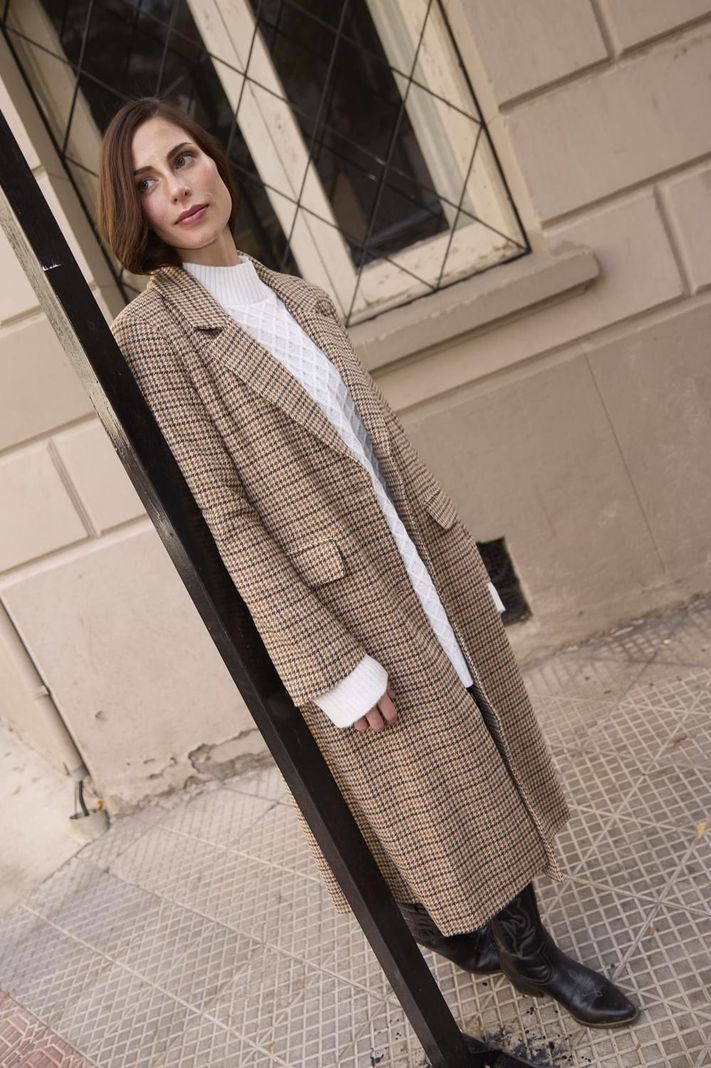 Abrigo Tweed Jacinta Café
