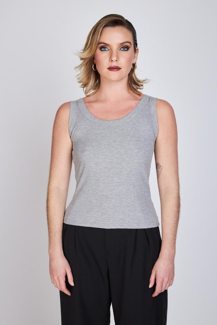 Polera Rib Musculosa Lara Gris Eclipse-0