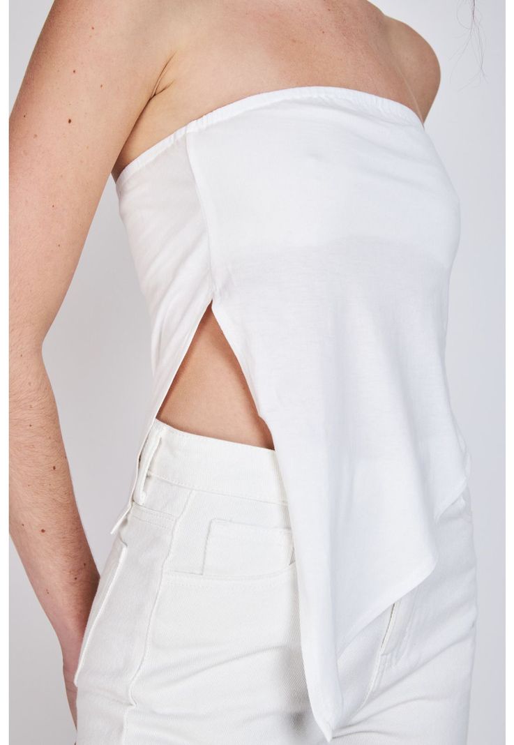 Top Strapless Asimétrico María Blanco ATR by Eclipse-0
